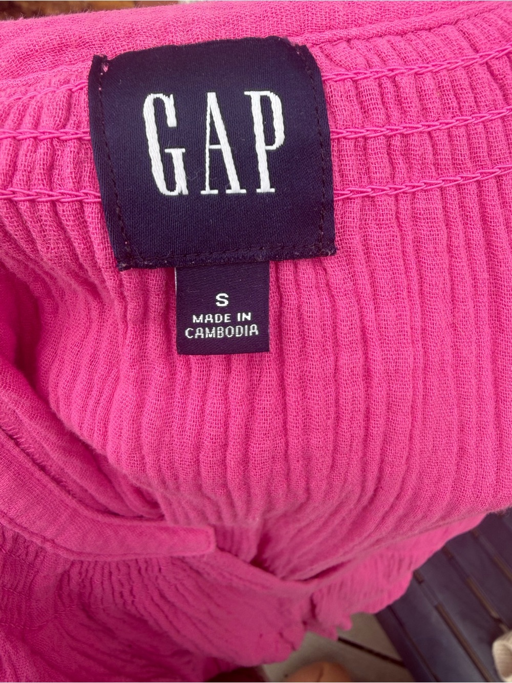 Gap Women’s Pink Gauze Dress Small (Oversized Fit) 100% Cotton Summer Babydoll - Picture 4 of 9